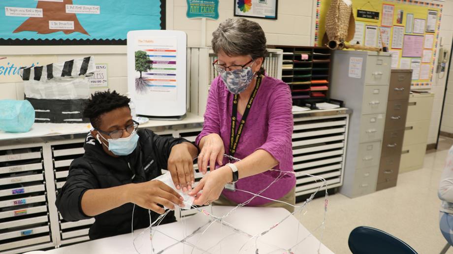 Students from Ashbrook, Belmont Central, Belmont Middle, Stuart W. Cramer, Cramerton, East Gaston, Mount Holly Middle, North Gaston, Pinewood, Pleasant Ridge, and Rankin participated in the Mount Holly Lantern Parade.  They carried their own handmade lanterns alongside other lanterns that complement